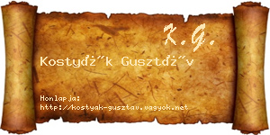 Kostyák Gusztáv névjegykártya